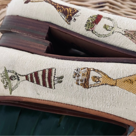 Stubbs & Wootton Palm Beach Linen and leather ladies with baskets loafers 8-1/2 - Picture 10 of 15